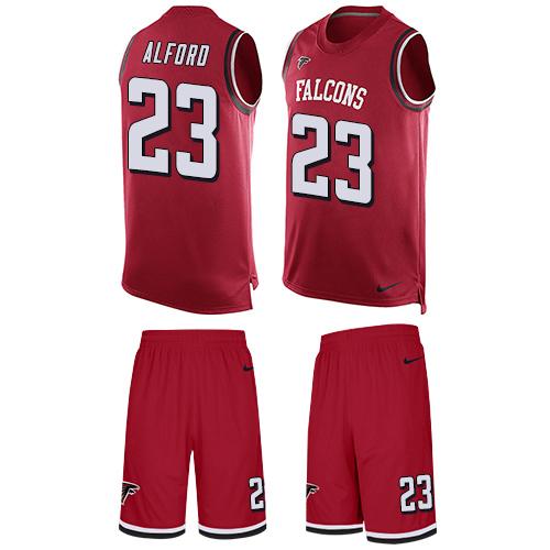 Nike Falcons #23 Robert Alford Red Team Color Men's Stitched NFL Limited Tank Top Suit Jersey